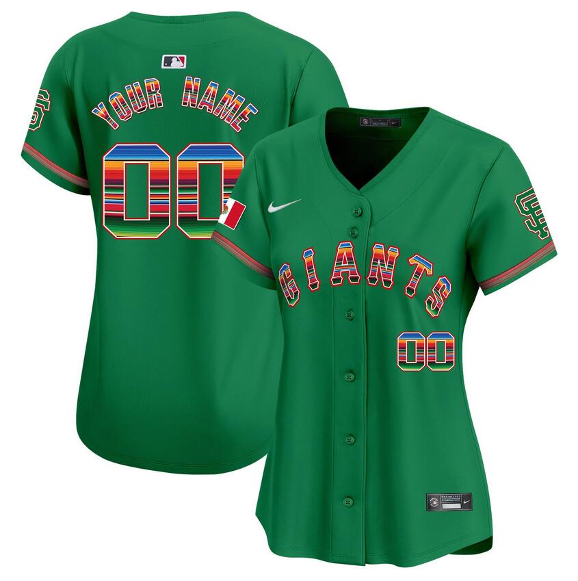 Women's San Francisco Giants ACTIVE PLAYER Custom Green Mexico Vapor Premier Limited Stitched Jersey(Run Small) Women's San Francisco Giants ACTIVE PLAYER Custom Green Mexico Vapor Premier Limited Stitched Jersey(Run Small)